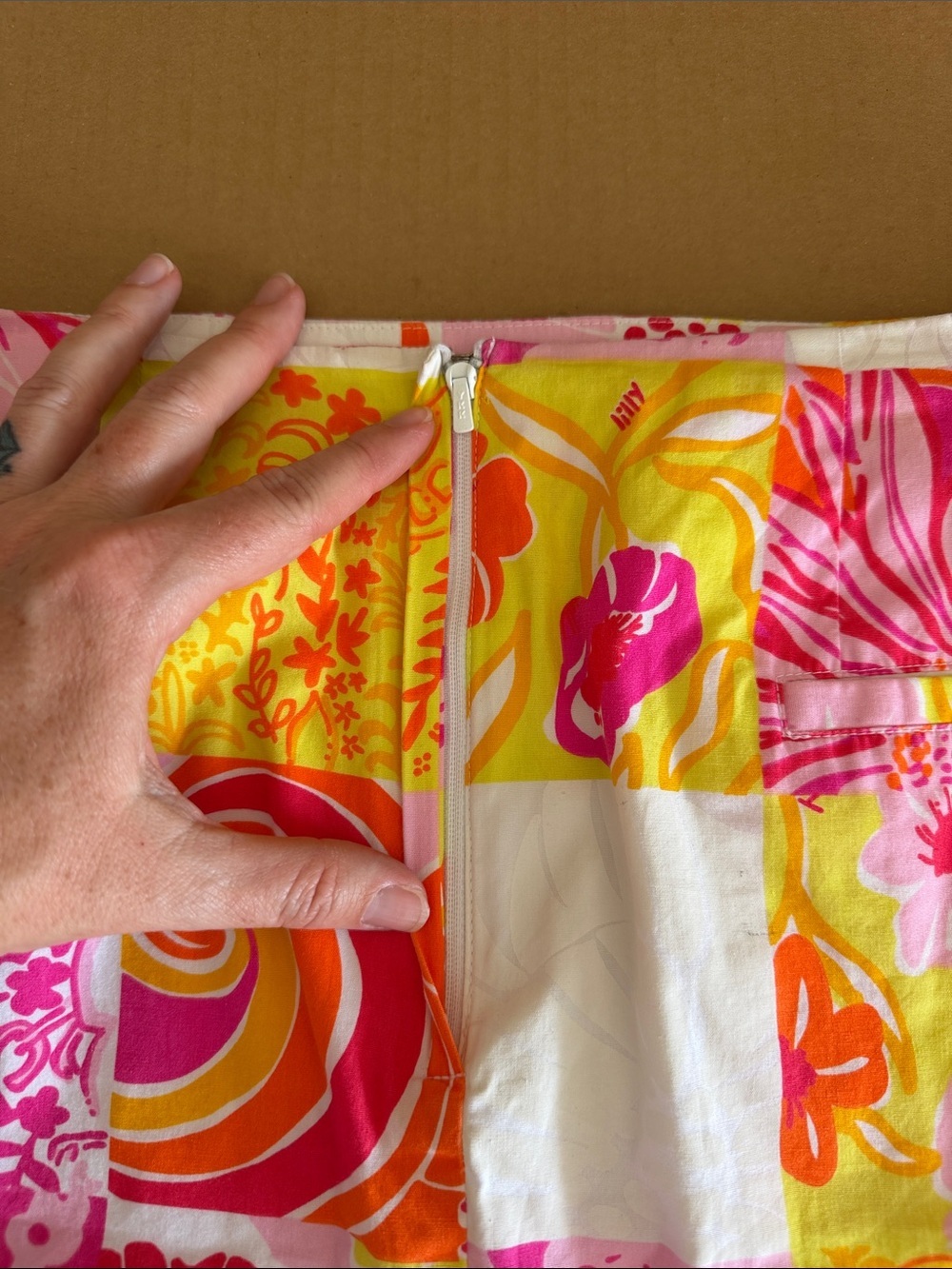 LILLY PULITZER Y2K Patchwork Floral Mini Skirt size 6 - Picture 8 of 8